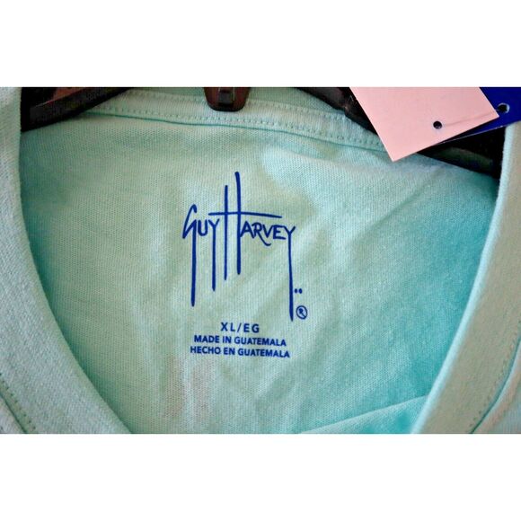 Guy Harvey GHV56001 Men's Sz XL Beach Glass Green Triple Play S/S Cotton T-Shirt - Picture 5 of 6